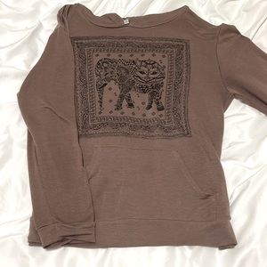 Long sleeve, light weight shirt with a hood